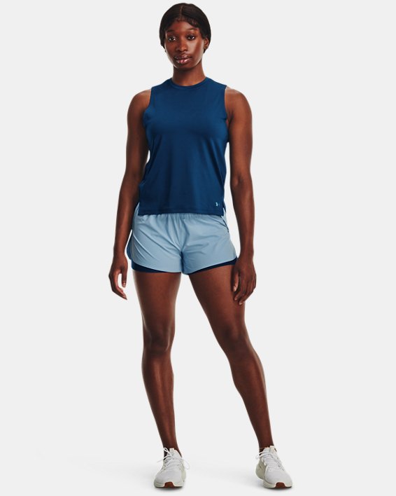 กางเกงขาสั้น UA Flex Woven 2-in-1 สำหรับผู้หญิง in Blue image number 2